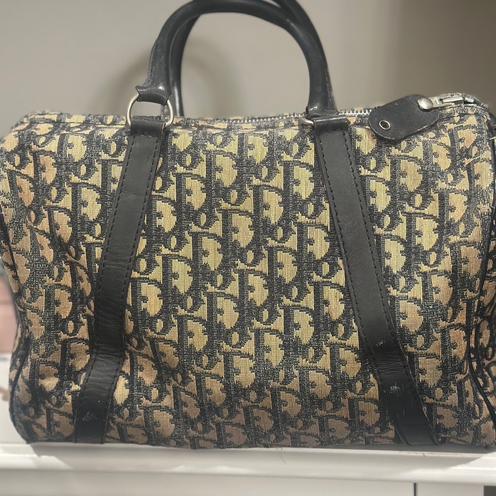 Dior Beige and Black Monogram Bag